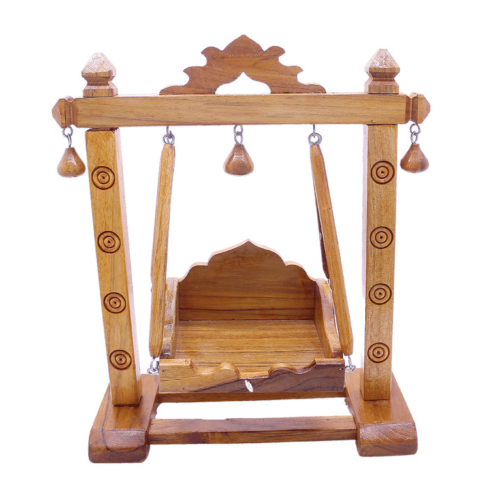 Traditional wooden jhula for Laddu Gopal Ji